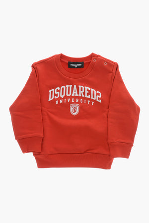 Solid Crewneck Sweatshirt With Front Print
