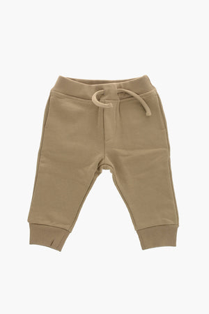 Joggers in Cotone Garzato a Tinta Unita