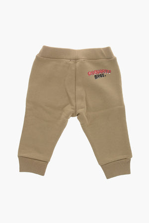 Joggers in Cotone Garzato a Tinta Unita