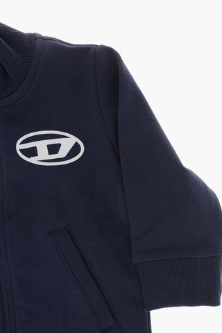 Felpa Full-Zip in Cotone Garzato