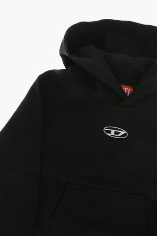 Solid-Color Hoodie with Silver Oval-D Logo
