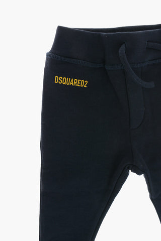 Joggers in Cotone Garzato a Tinta Unita