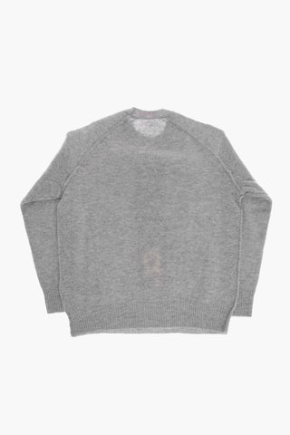 Wool Crewneck Sweater With Maxi Front Logo