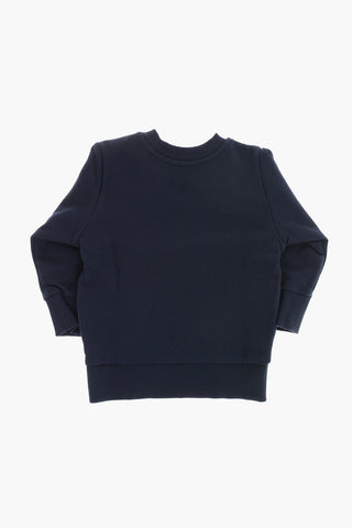 Brushed Cotton Crewneck Sweatshirt with Logo Print