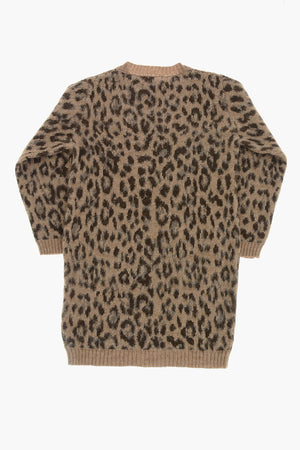 Knit Dress with Animal Print and Patch Pockets