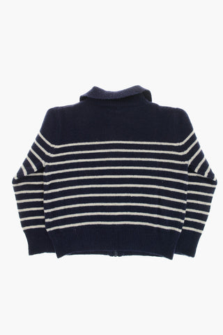 Wool-Blend Striped Polo Sweater