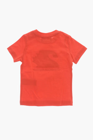 T-Shirt Girocollo in Tinta Unita con Logo Stampato