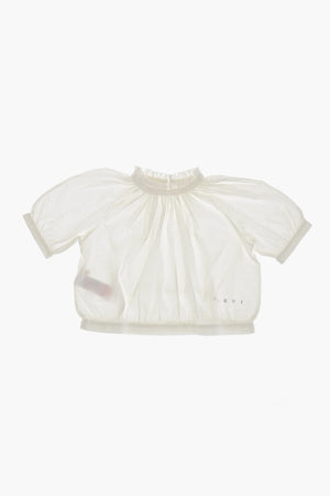 Cotton Pleated Crop Top