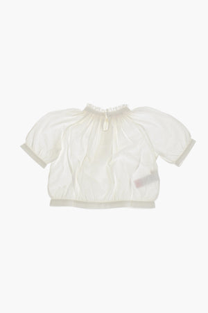 Cotton Pleated Crop Top
