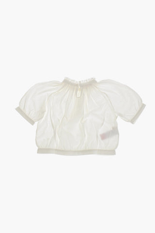 Cotton Pleated Crop Top