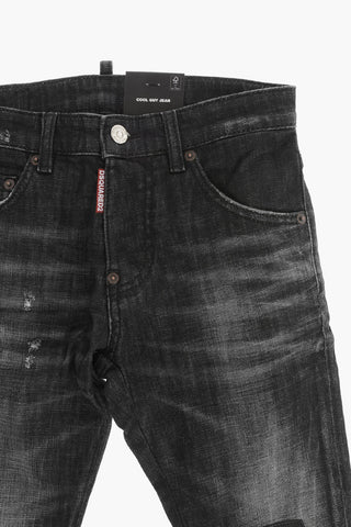 Jeans COOL GUY in Denim Stretch con Applicazione in Pelle