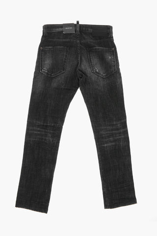 Jeans COOL GUY in Denim Stretch con Applicazione in Pelle