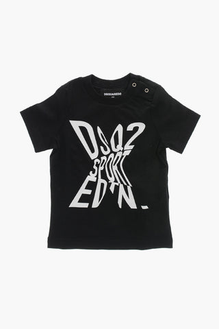 SPORT EDTN X T-Shirt Girocollo in Tinta Unita con Stampa a Contrasto
