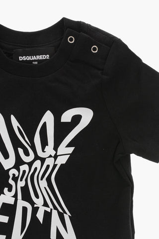 SPORT EDTN X T-Shirt Girocollo in Tinta Unita con Stampa a Contrasto