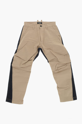 Geradegeschnittene Hose Mit Denim-Einsätzen