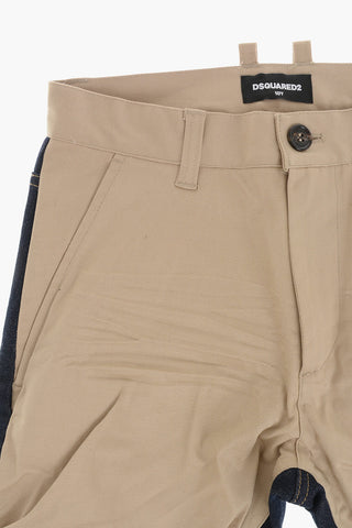 Geradegeschnittene Hose Mit Denim-Einsätzen