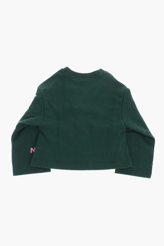 Baumwoll-Cardigan mit Paillettenstickerei und V-Ausschnitt