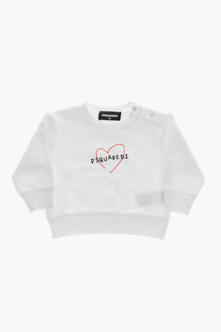 Einfarbiges Sweatshirt Aus Gebürsteter Baumwolle Mit Geprägtem Logo