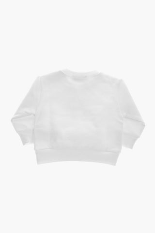 Einfarbiges Sweatshirt Aus Gebürsteter Baumwolle Mit Geprägtem Logo