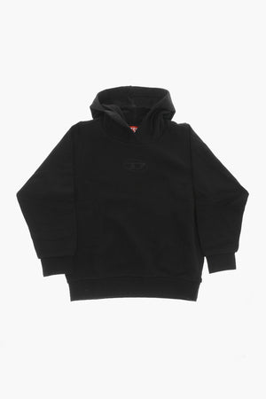 Kapuzensweatshirt aus angerauter Baumwolle mit gesticktem Logo