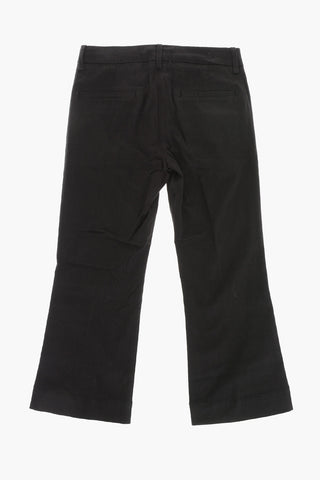 Fünf-Taschen-Hose aus Baumwolle und Wolle mit Logo-Stickerei
