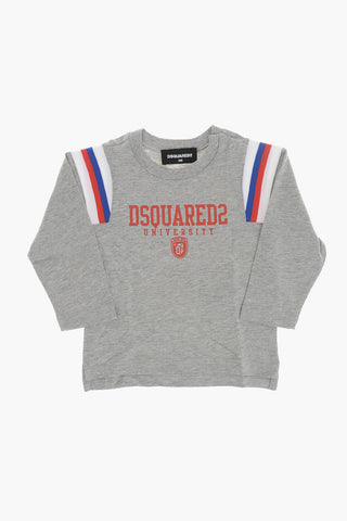 Long-Sleeve Crewneck T-Shirt With Contrast Details