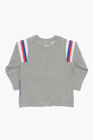 T-Shirt Girocollo a Maniche Lunghe con Dettagli a Contrasto