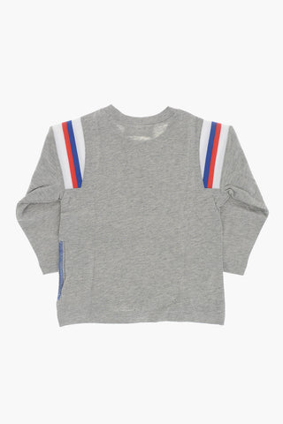 Long-Sleeve Crewneck T-Shirt With Contrast Details