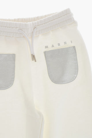 Joggers in Cotone con Tasche a Toppa Metallizzate
