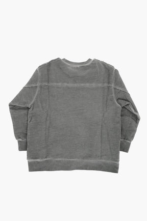 Baumwoll-Rundhalssweatshirt im Delavé-Effekt
