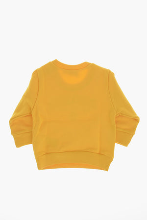 Crewneck Brushed Cotton Sweatshirt With Contrasting Print