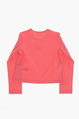 Long-Sleeve Crewneck T-Shirt with Embroidered Oval-D Logo