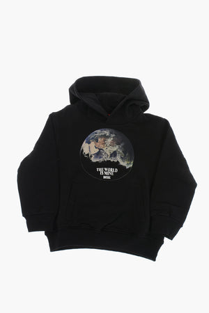 Brushed Cotton Hooded Sweatshirt THE WORLD