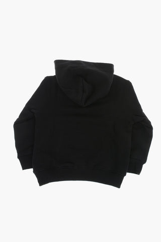 Angerauter Baumwoll-Hoodie THE WORLD