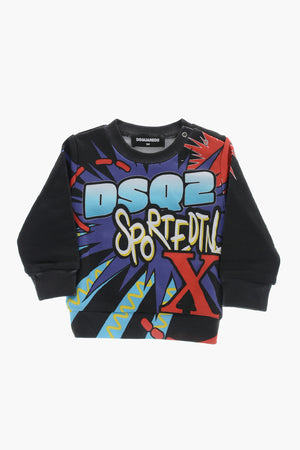 Printed Brushed-Cotton Crewneck Sweatshirt