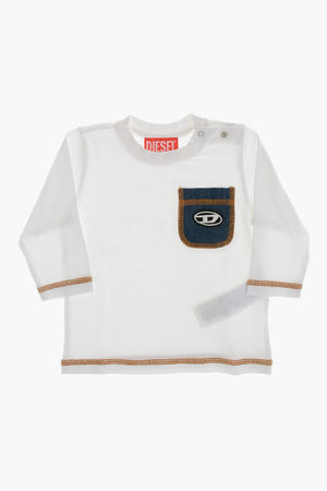 T-shirt Con Taschino In Denim