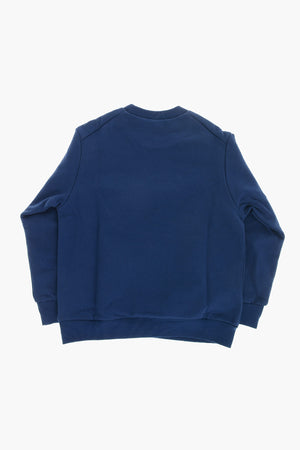 Cotton Crewneck Sweatshirt with Contrast Logo