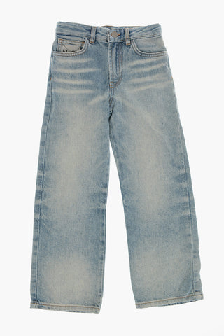Stonewashed-Jeans mit Logoknopf