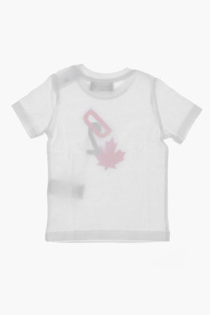 T-Shirt Girocollo in Tinta Unita con Monogram Stampato