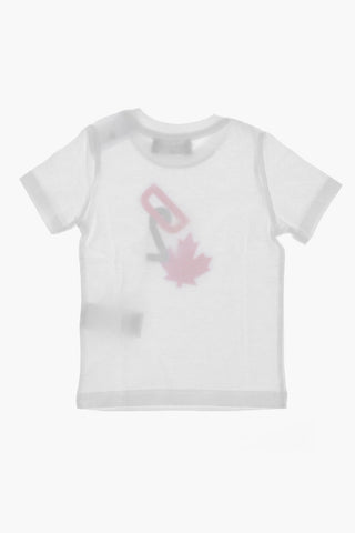T-Shirt Girocollo in Tinta Unita con Monogram Stampato