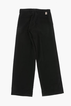 Weite Hose aus Wollmischung mit Gürtelschlaufen
