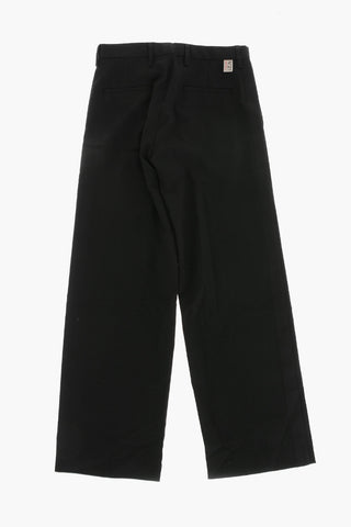 Weite Hose aus Wollmischung mit Gürtelschlaufen