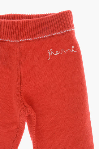 Hose aus Wolle und Kaschmir mit gesticktem Logo