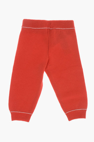 Hose aus Wolle und Kaschmir mit gesticktem Logo