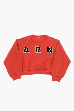 Cotton Crewneck Sweatshirt with Embroidered Maxi Front Logo
