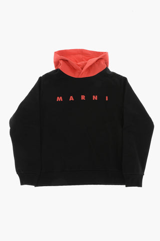 Cotton Hoodie with Contrast Print
