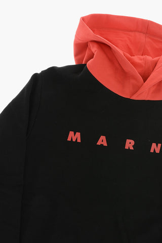 Cotton Hoodie with Contrast Print