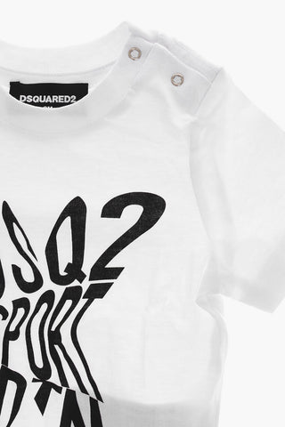 SPORT EDTN.X T-Shirt Girocollo in Tinta Unita con Stampa a Contrasto