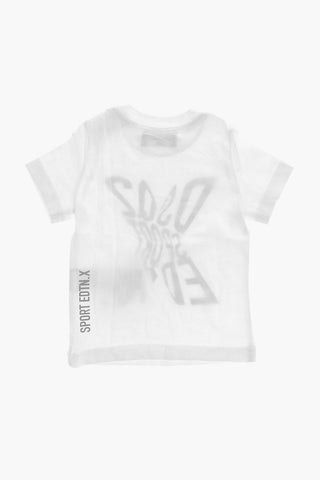 SPORT EDTN.X T-Shirt Girocollo in Tinta Unita con Stampa a Contrasto