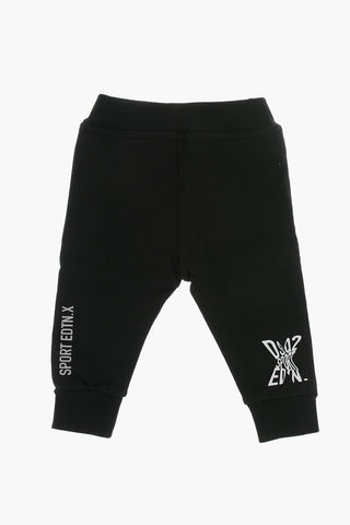 Joggers in Tinta Unita con Logo a Contrasto